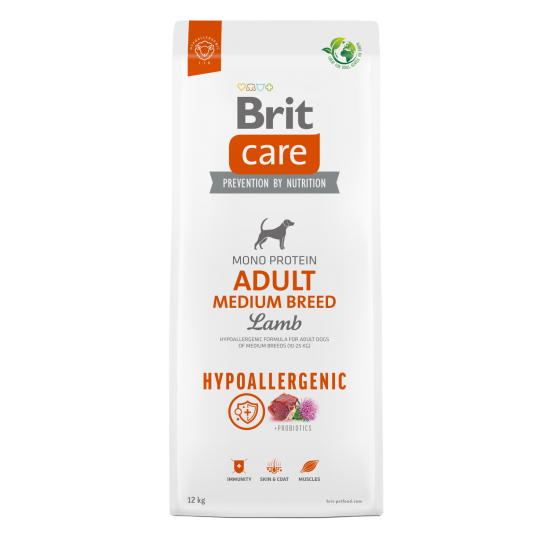 BRIT CARE ADULT MEDIUM LAMB & Rice (ЈАГНЕШКО и ориз) (12+2 kg)