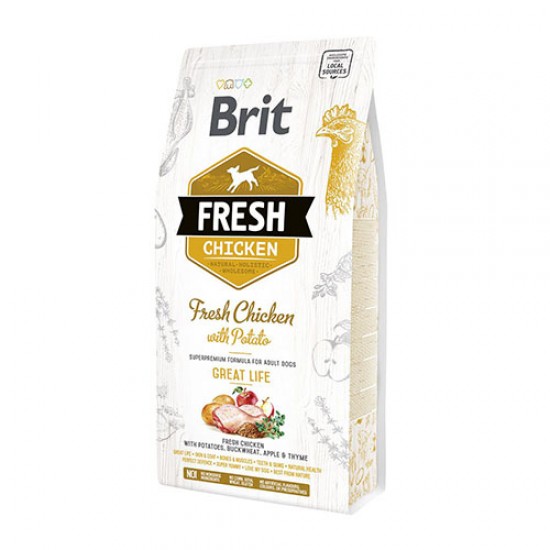 BRIT FRESH CHICKEN & POTATO (Пилешко и компир) (12 kg)