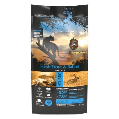 AMBROSIA GRAIN FREE CAT ADULT FRESH TROUT & RABBIT (5 kg)