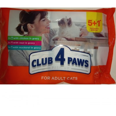 CLUB 4 PAWS CAT MIX (6x80 gr.)