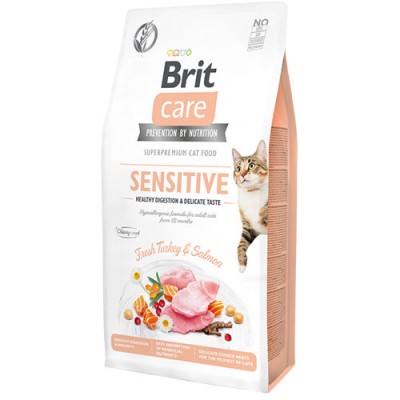 Brit Care Cat Grain-Free HEALTHY DIGESTION (мисирка и лосос) (7 kg)