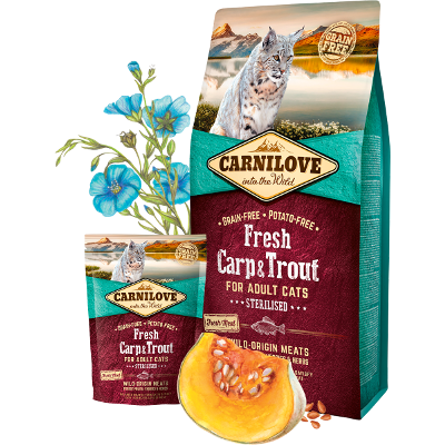 CARNILOVE CAT Carp & Troat - Крап и пастрмка (6 kg)