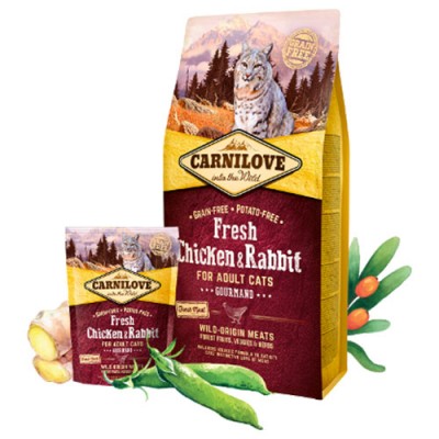 Carnilove Cat Fresh Chicken & Rabbit - Пиле и зајак (6 kg)