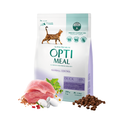 OPTIMEAL  CAT ADULT HAIRBALL DUCK (10 kg)