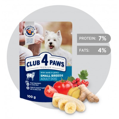 CLUB 4 PAWS DOG  ADULT MINI JAGNE (6x80 gr.)