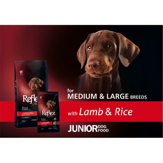 REFLEX+ JUNIOR MEDIUM&LARGE LAMB&RICE (15 kg)