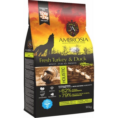 AMBROSIA GRAIN-FREE DOG ADULT FRESH TURKEY & DUCK (12 kg)