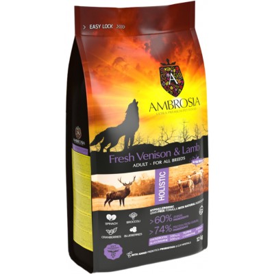 AMBROSIA GRAIN FREE DOG ADULT FRESH VENISON & LAMB (12 kg)