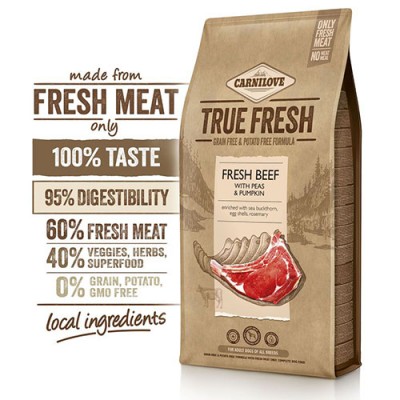 CARNILOVE TRUE  FRESH Beef with Peas & Pumpkin - Свежо говедско, грашок и тиква  (11.4 kg)