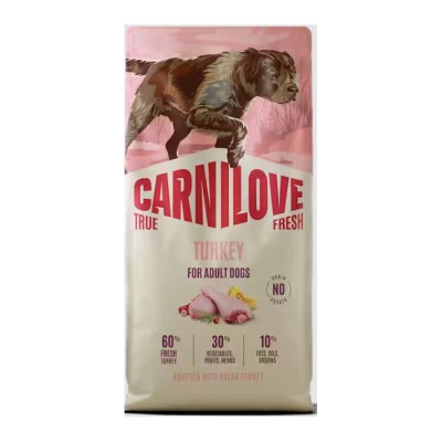 Carnilove True Fresh – Fresh Turkey with Red Lentils and Lemna - Свежо мисиркино со леќа (12 kg)