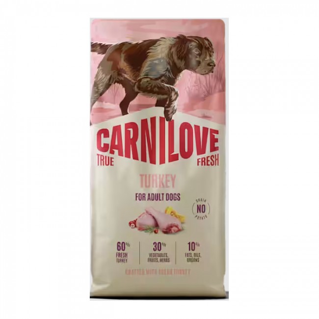Carnilove True Fresh – Fresh Turkey with Red Lentils and Lemna - Свежо мисиркино со леќа (12 kg)