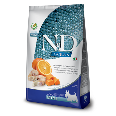 ND OCEAN CODFISH/PUMPKIN & ORANGE ADULT MINI (2.5 kg)