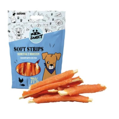 Mr. BANDIT SOFT STRIPS CHICKEN with COD (500 gr.)