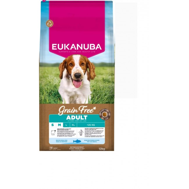 EUKANUBA ADULT S/M GRAIN FREE OCEAN FISH (12 kg)
